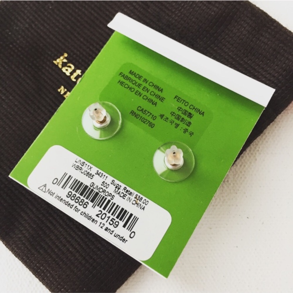New Kate Spade Purple Round Gumdrop Studs - Picture 8 of 8